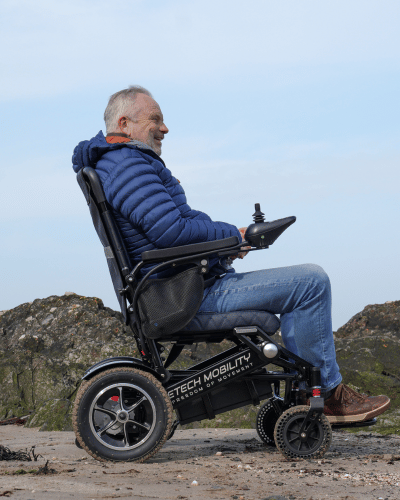 160g maximum load lightweight folding electric wheelchair by Etech Mobility, heavy duty freedom powerchair
