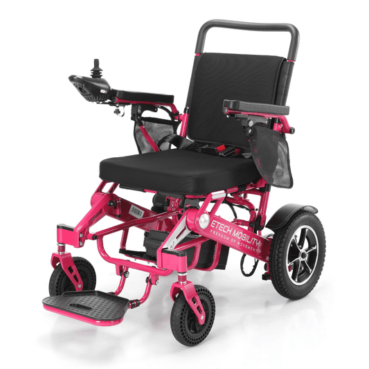 Limited Edition Pink Lightweight Electric Wheelchair | Freedom Pro ST - Etech Mobility UK