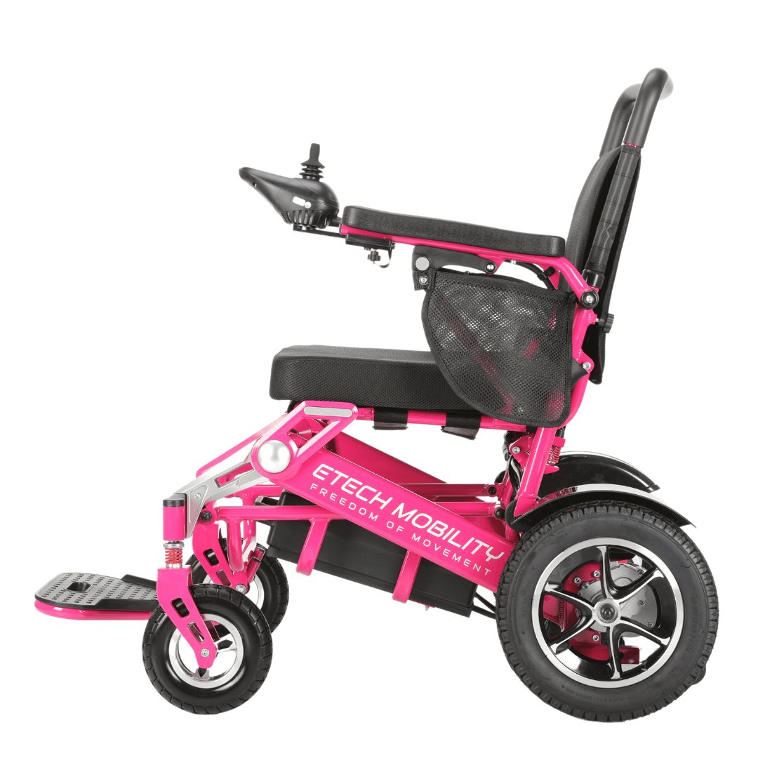 Limited Edition Pink Lightweight Electric Wheelchair | Freedom Pro ST - Etech Mobility UK