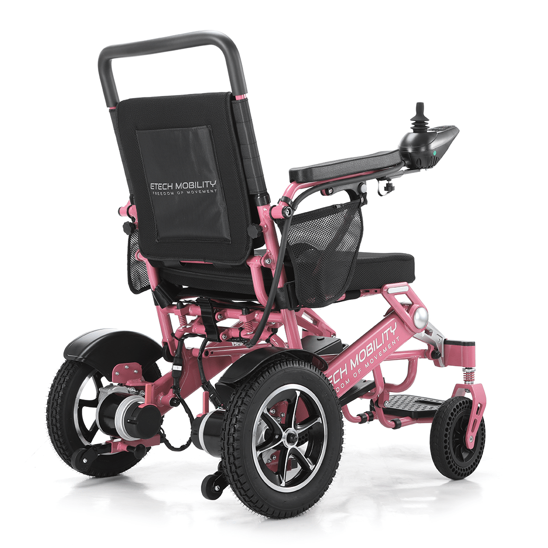 Limited Edition Pink Lightweight Electric Wheelchair | Freedom Pro ST - Etech Mobility UK