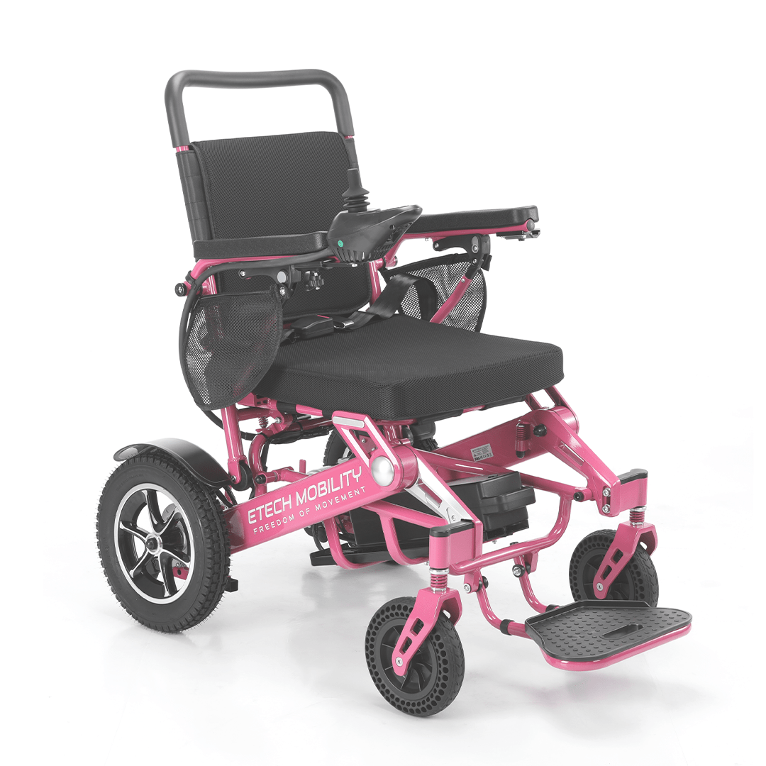 Limited Edition Pink Lightweight Electric Wheelchair | Freedom Pro ST - Etech Mobility UK