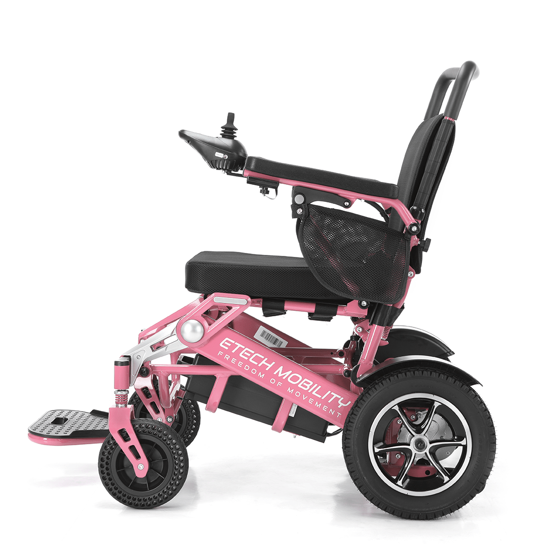 Limited Edition Pink Lightweight Electric Wheelchair | Freedom Pro ST - Etech Mobility UK