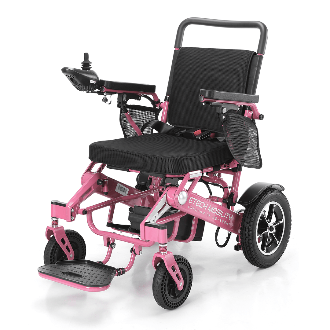 Limited Edition Pink Lightweight Electric Wheelchair | Freedom Pro ST - Etech Mobility UK