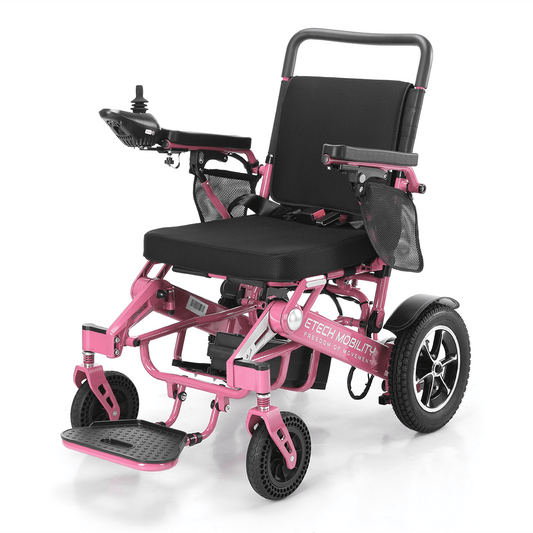 Limited Edition Pink Lightweight Electric Wheelchair | Freedom Pro ST - Etech Mobility UK