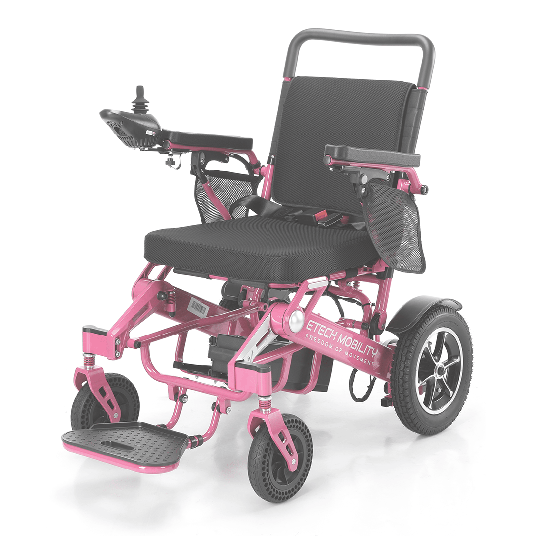 Limited Edition Pink Lightweight Electric Wheelchair | Freedom Pro ST - Etech Mobility UK