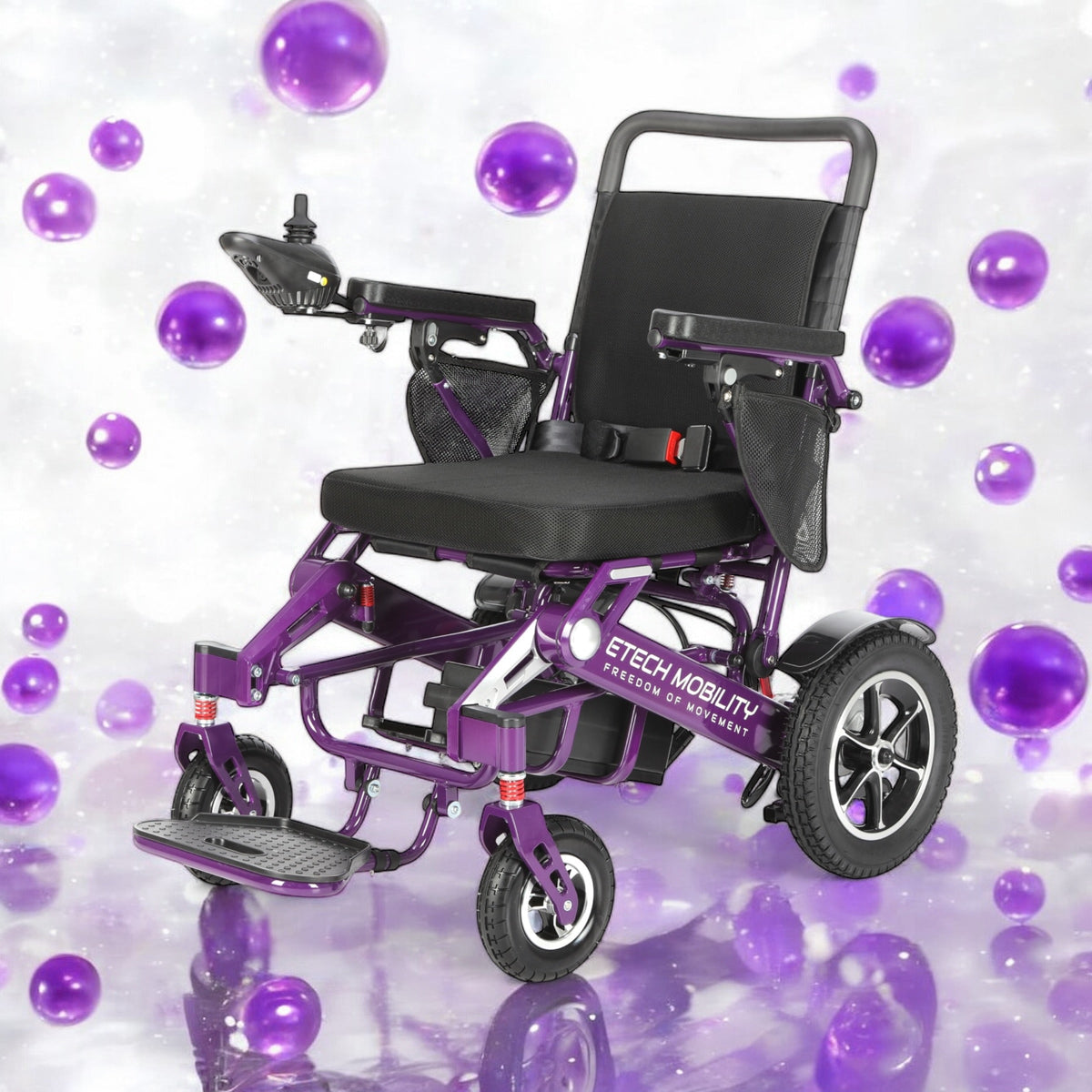 While Chair Folding Lightweight Electric Wheelchair Freedom Pro in Purple