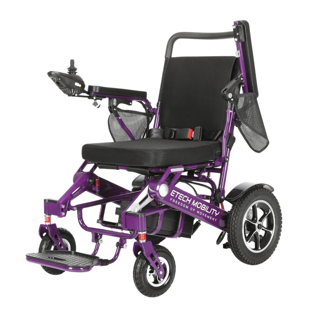 Limited Edition Purple Lightweight Electric Wheelchair | Freedom Pro ST - Etech Mobility UK