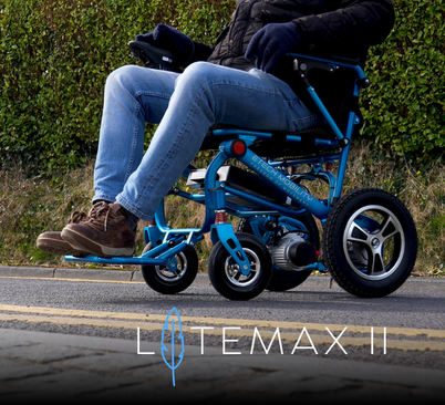 Cheap, lightweight, foldable electric wheelchair LiteMax 2 by Etech Mobility designed for ease of transport