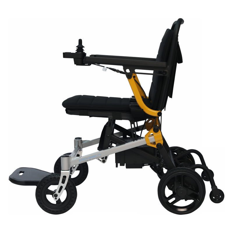 Etech Mobility MagNeo magnesium-alloy electric wheelchair, side profile