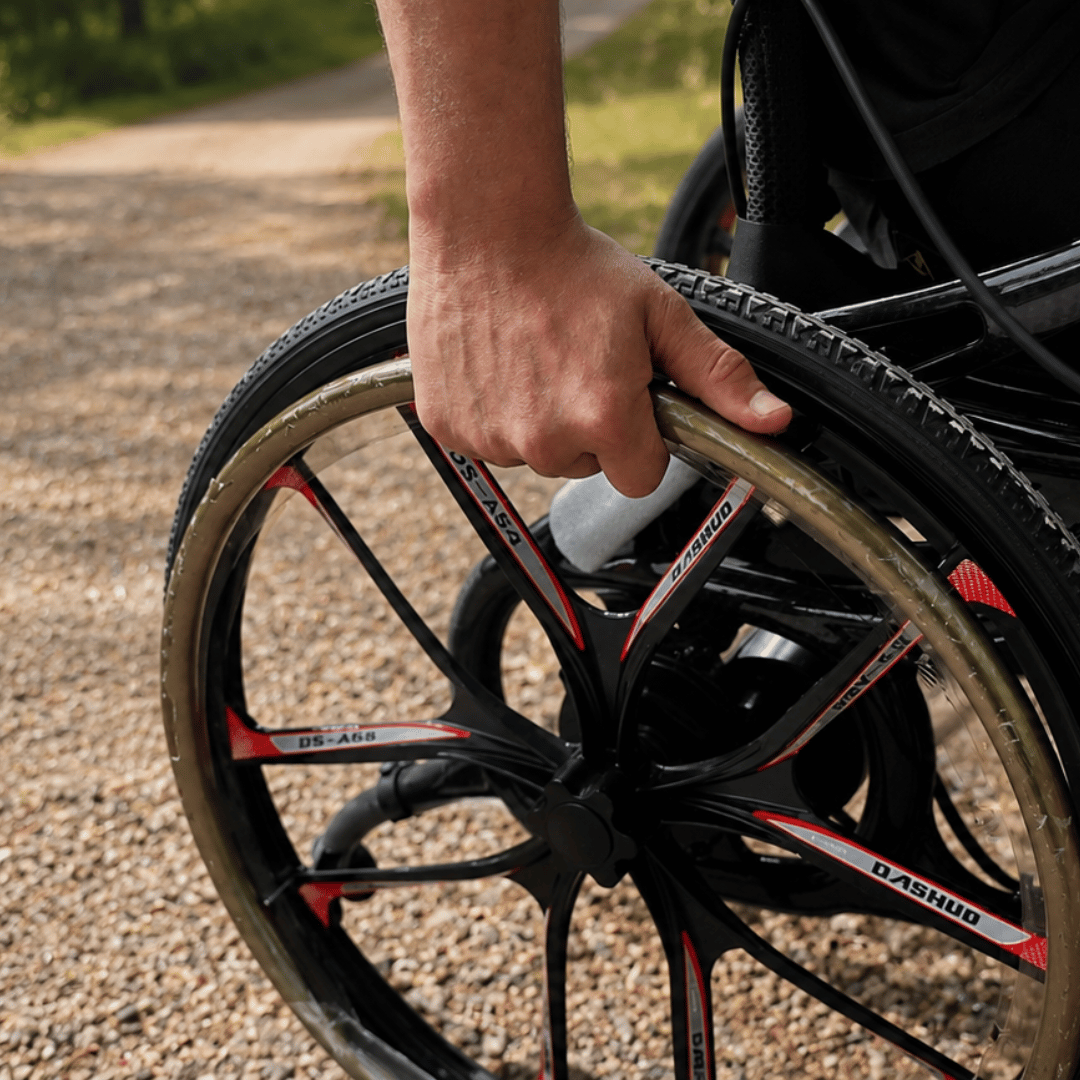 Vantage Carbon self propel lightweight foldable electric wheelchair with motors by etech mobility