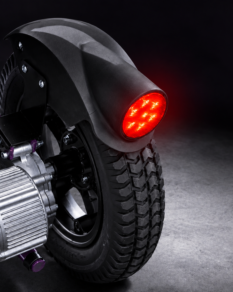 Vanguard 200 bariatric lightweight folding electric wheelchair with built in side and rear LED lights for safety by Etech Mobility