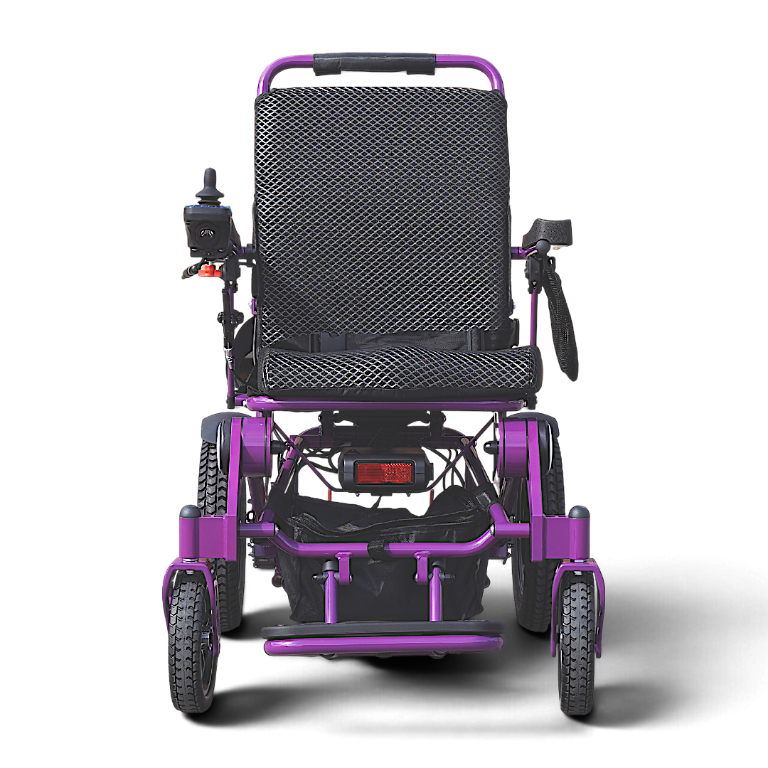 Vanguard 200 bariatric folding lightweight folding electric wheelchair with long range removable battery by Etech Mobility 