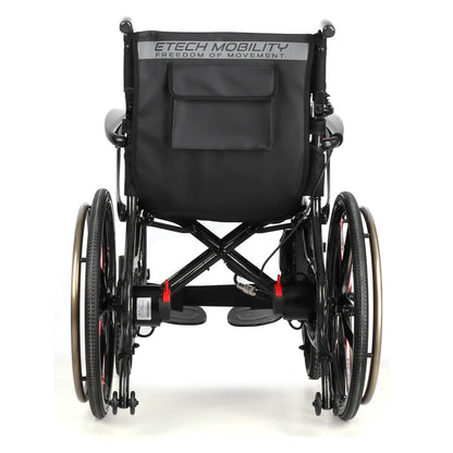 Etech Mobility Vantage Carbon electric wheelchair, rear view