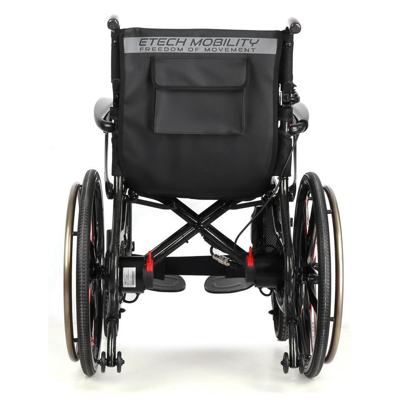 Etech Mobility Vantage Carbon electric wheelchair, rear view