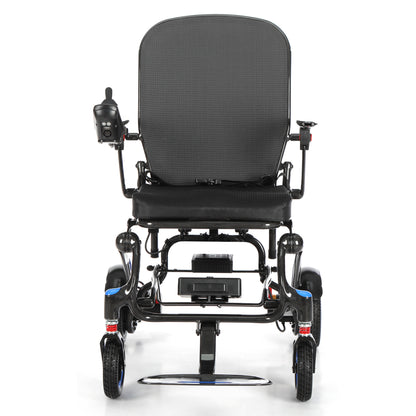 Etech Mobility Vector Carbon electric wheelchair, front view with breathable mesh seat