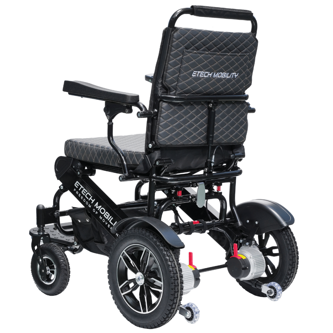 Voyager 185 – Lightweight Electric Wheelchair with Side - Slot Batteries and Reclining Seat (Heavy - duty 185kg Load) - Etech Mobility UK