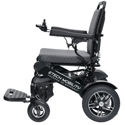 Voyager 185 – Lightweight Electric Wheelchair with Side - Slot Batteries and Reclining Seat (Heavy - duty 185kg Load) - Etech Mobility UK