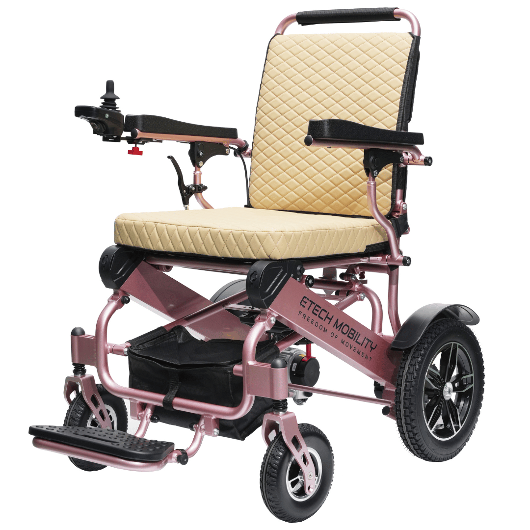 Voyager 185 – Lightweight Electric Wheelchair with Side - Slot Batteries and Reclining Seat (Heavy - duty 185kg Load) - Etech Mobility UK