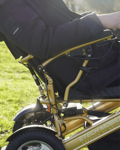 Y20 Luxe premium sine wave brushless motor electric wheelchair with manual recline feature for spinal support